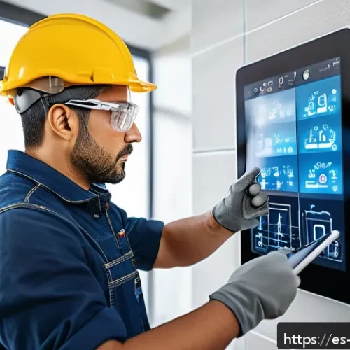 전기공사 기술자들이 겪는 주요 어려움 - A professional Hispanic electrical technician wearing safety glasses and protective gloves, attentiv...